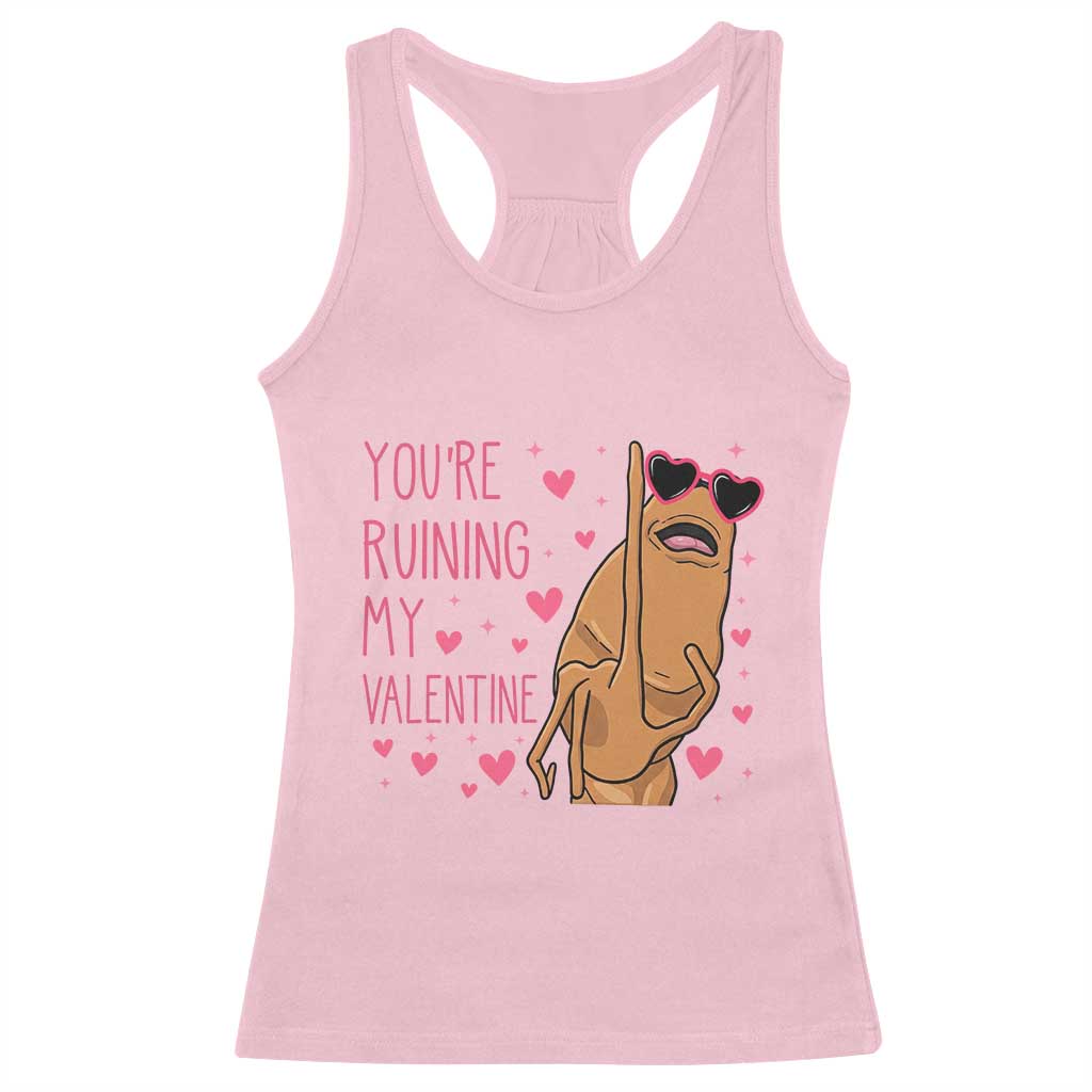 Marcus The Worm Meme Racerback Tank Top Funny Anti Valentines Day - Wonder Print Shop