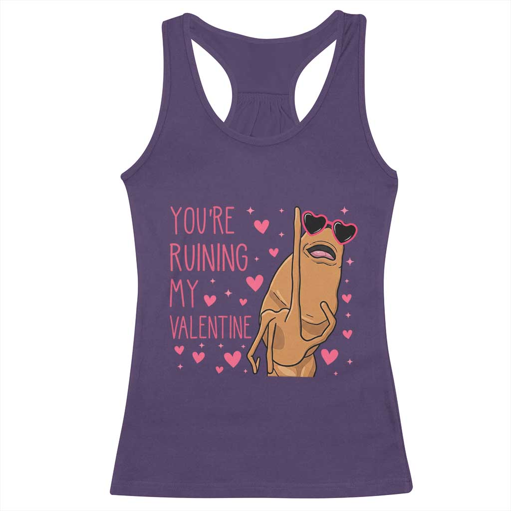Marcus The Worm Meme Racerback Tank Top Funny Anti Valentines Day - Wonder Print Shop