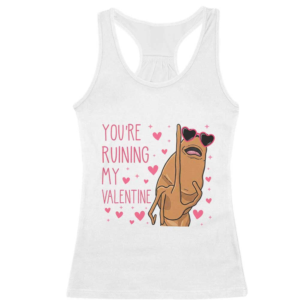 Marcus The Worm Meme Racerback Tank Top Funny Anti Valentines Day - Wonder Print Shop