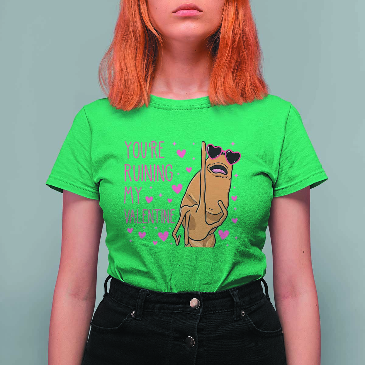 Marcus The Worm Meme T Shirt For Women Funny Anti Valentines Day - Wonder Print Shop