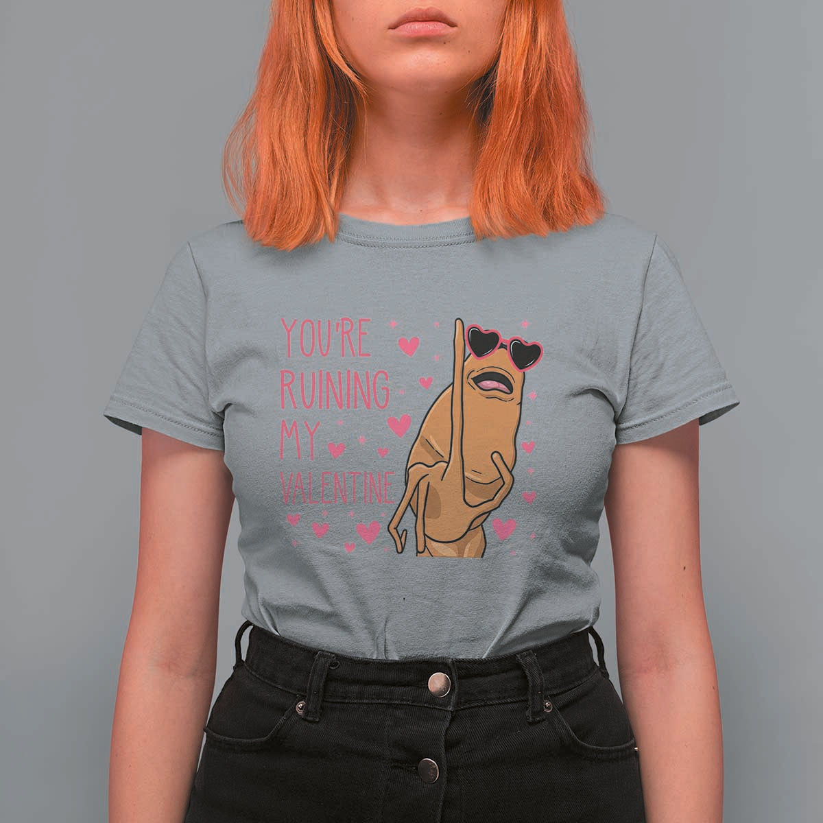 Marcus The Worm Meme T Shirt For Women Funny Anti Valentines Day - Wonder Print Shop