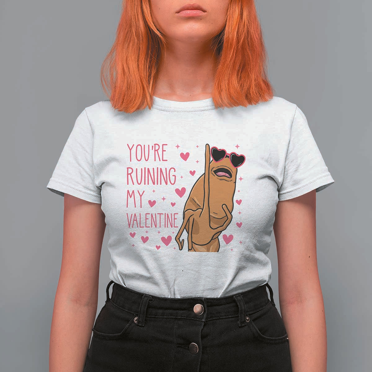 Marcus The Worm Meme T Shirt For Women Funny Anti Valentines Day - Wonder Print Shop