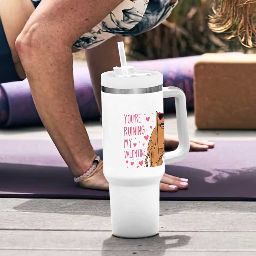Marcus The Worm Meme Tumbler With Handle Funny Anti Valentines Day - Wonder Print Shop