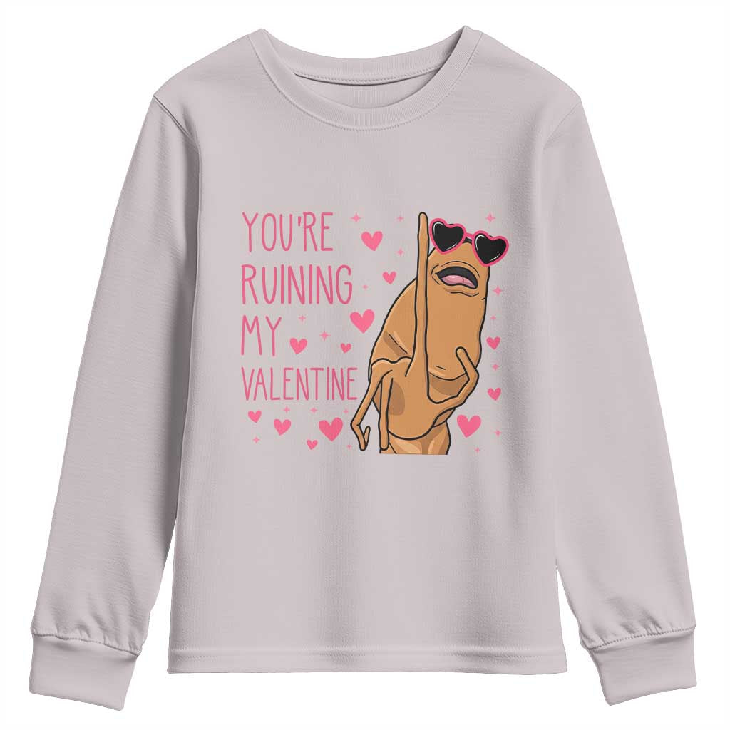 Marcus The Worm Meme Youth Sweatshirt Funny Anti Valentines Day - Wonder Print Shop