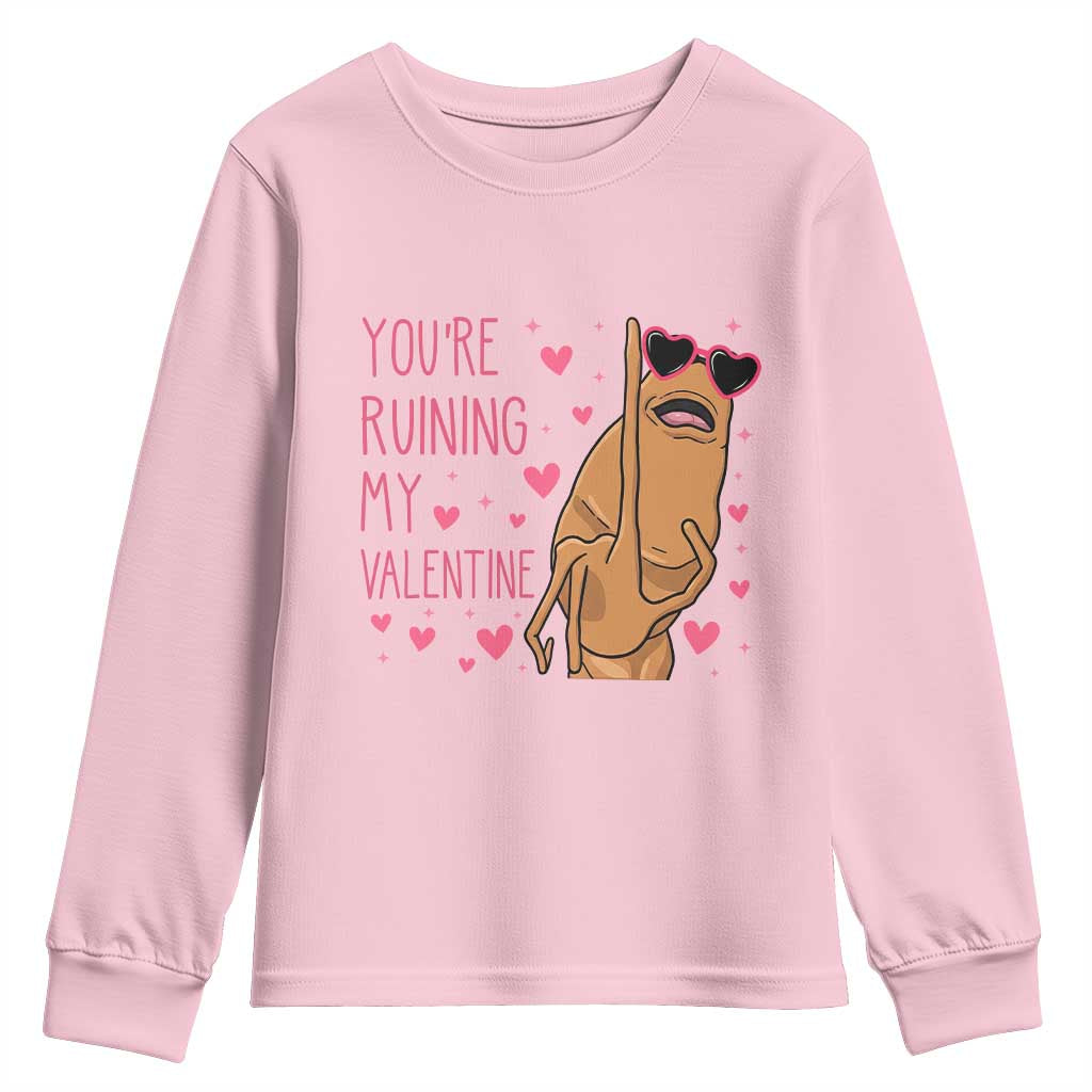 Marcus The Worm Meme Youth Sweatshirt Funny Anti Valentines Day - Wonder Print Shop