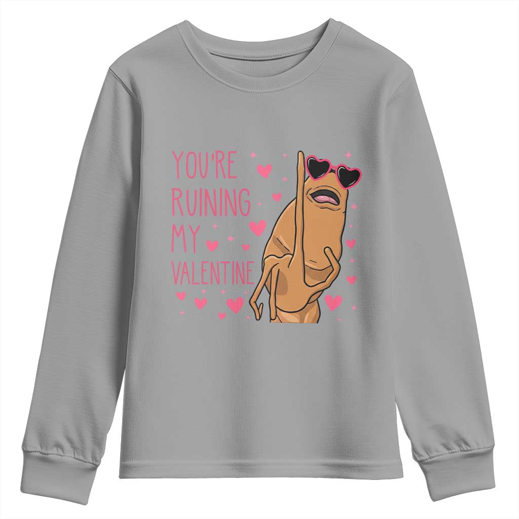 Marcus The Worm Meme Youth Sweatshirt Funny Anti Valentines Day - Wonder Print Shop