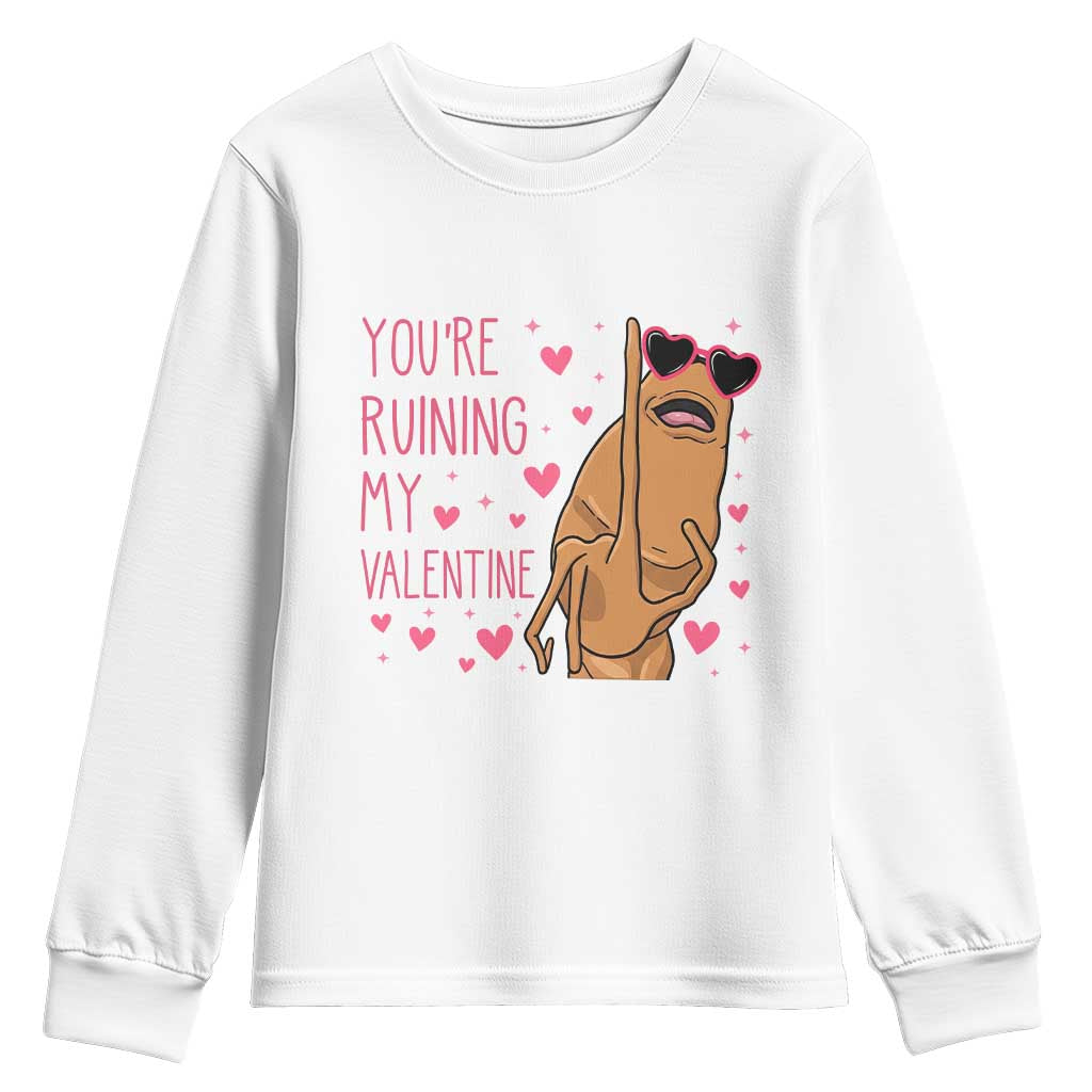 Marcus The Worm Meme Youth Sweatshirt Funny Anti Valentines Day - Wonder Print Shop