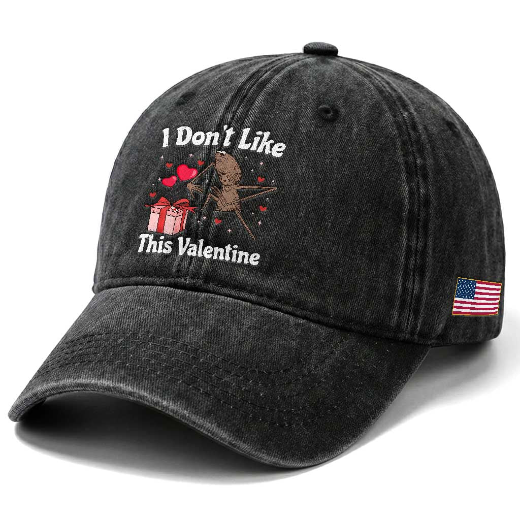 Marcus The Worm Meme Washed Cotton Baseball Cap Funny Anti Valentines Day Sarcastic