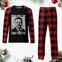 Theodore Roosevelt Quote Plaid Pajama Set Speak Softly and Carry A Big Stick