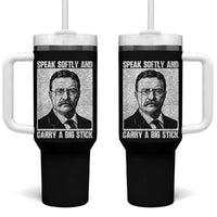 Theodore Roosevelt Quote Tumbler With Handle Speak Softly and Carry A Big Stick