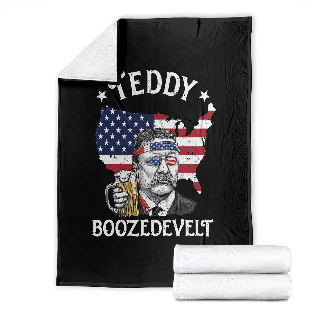 Teddy Boozedevelt Theodore Roosevelt Throw Blanket 4th Of July American Flag