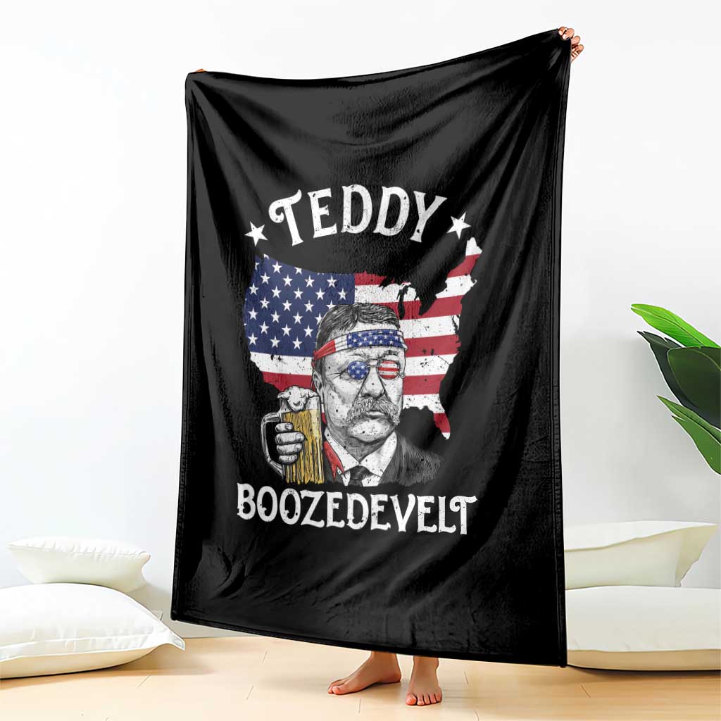 Teddy Boozedevelt Theodore Roosevelt Throw Blanket 4th Of July American Flag