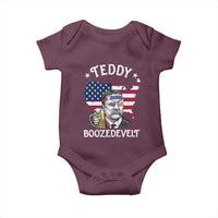 Teddy Boozedevelt Theodore Roosevelt Baby Onesie 4th Of July American Flag