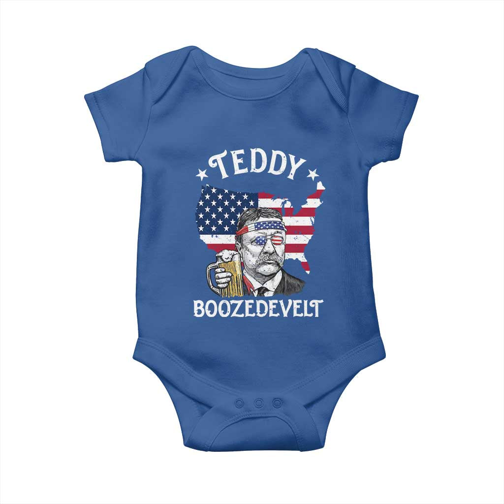 Teddy Boozedevelt Theodore Roosevelt Baby Onesie 4th Of July American Flag