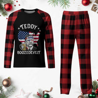 Teddy Boozedevelt Theodore Roosevelt Plaid Pajama Set 4th Of July American Flag