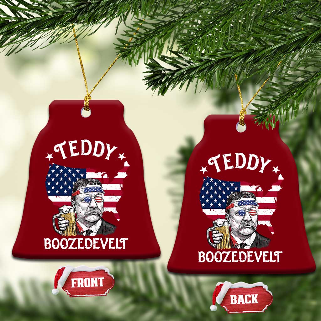 Teddy Boozedevelt Theodore Roosevelt Ceramic Ornament 4th Of July American Flag