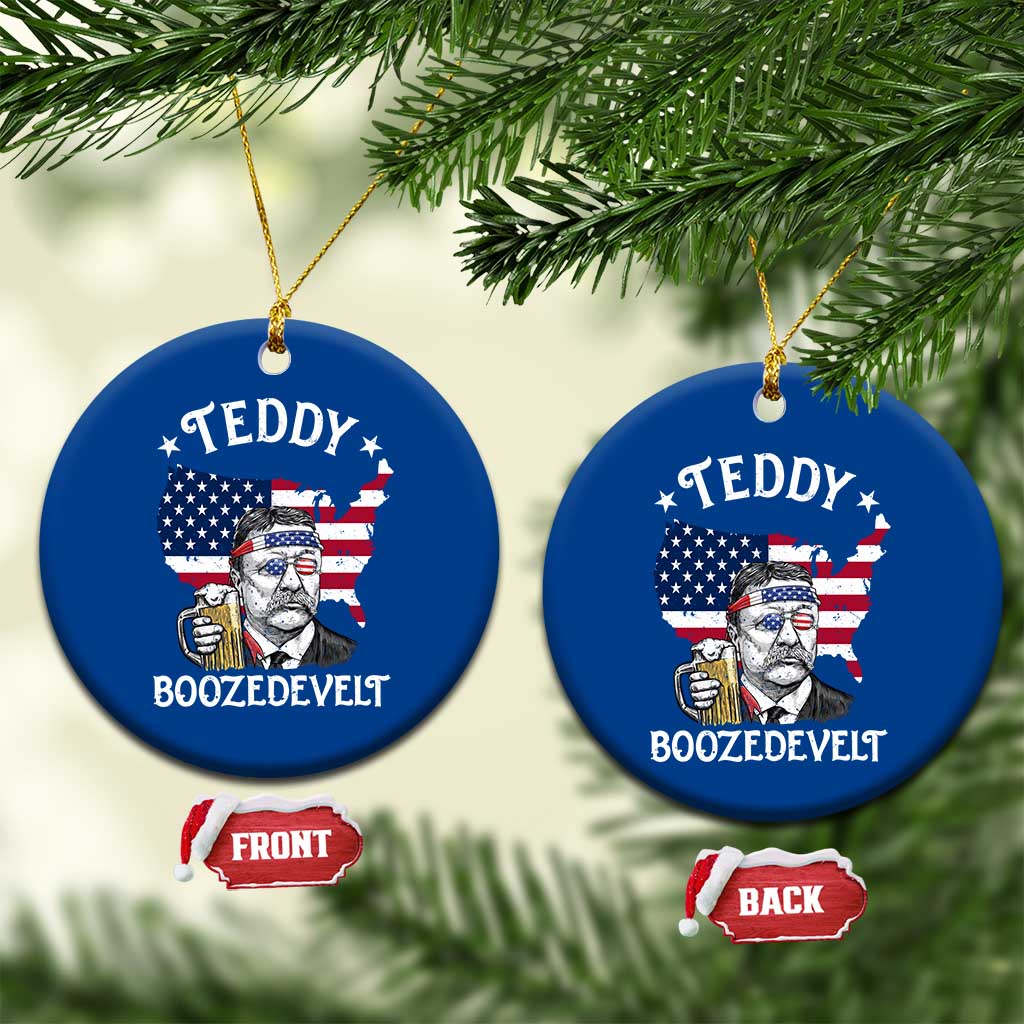 Teddy Boozedevelt Theodore Roosevelt Ceramic Ornament 4th Of July American Flag