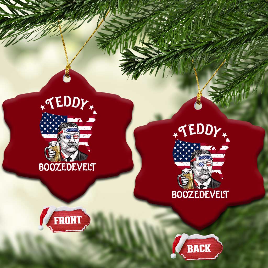 Teddy Boozedevelt Theodore Roosevelt Ceramic Ornament 4th Of July American Flag