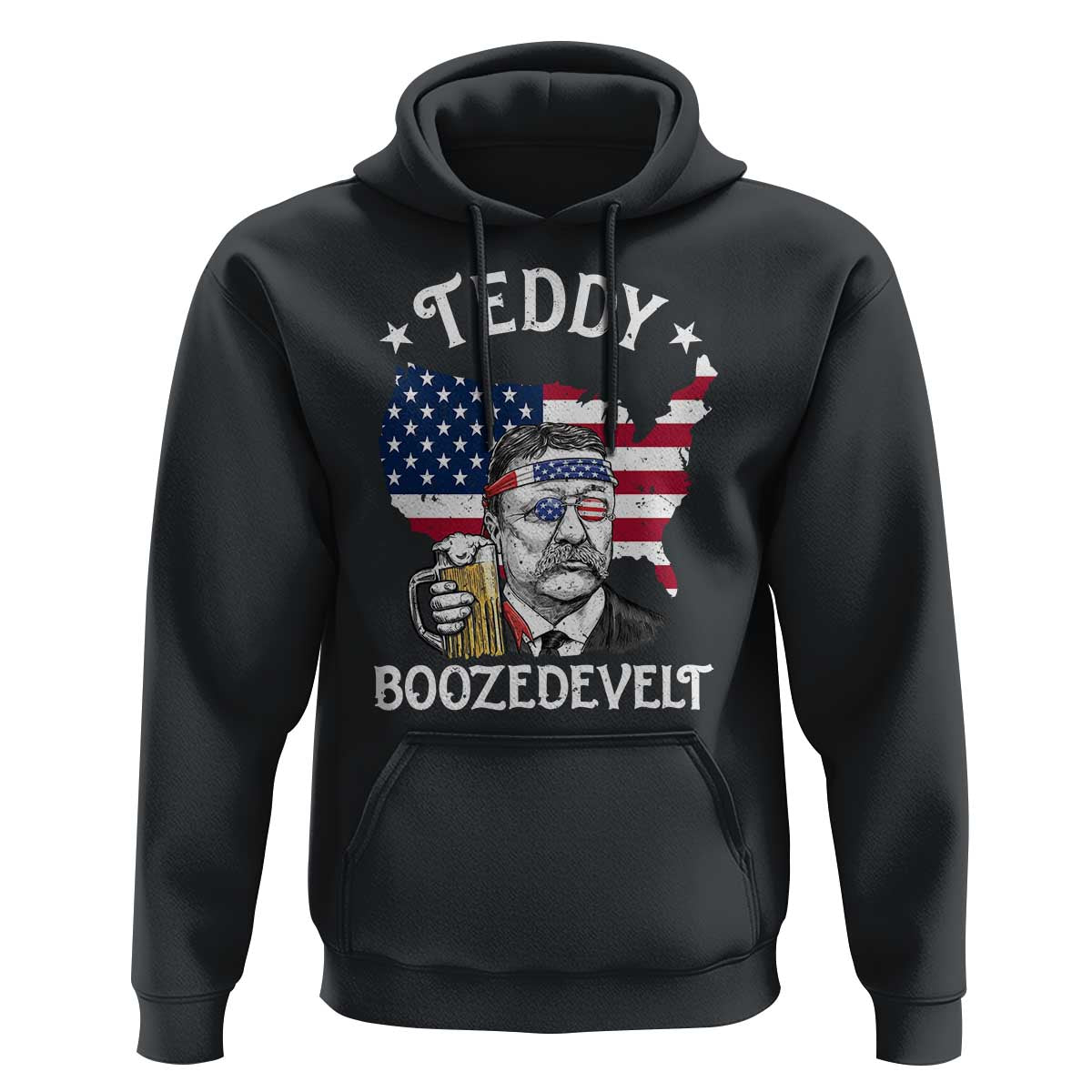 Teddy Boozedevelt Theodore Roosevelt Hoodie 4th Of July American Flag