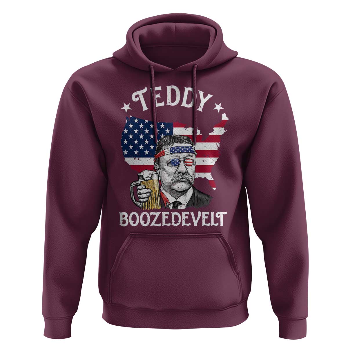 Teddy Boozedevelt Theodore Roosevelt Hoodie 4th Of July American Flag