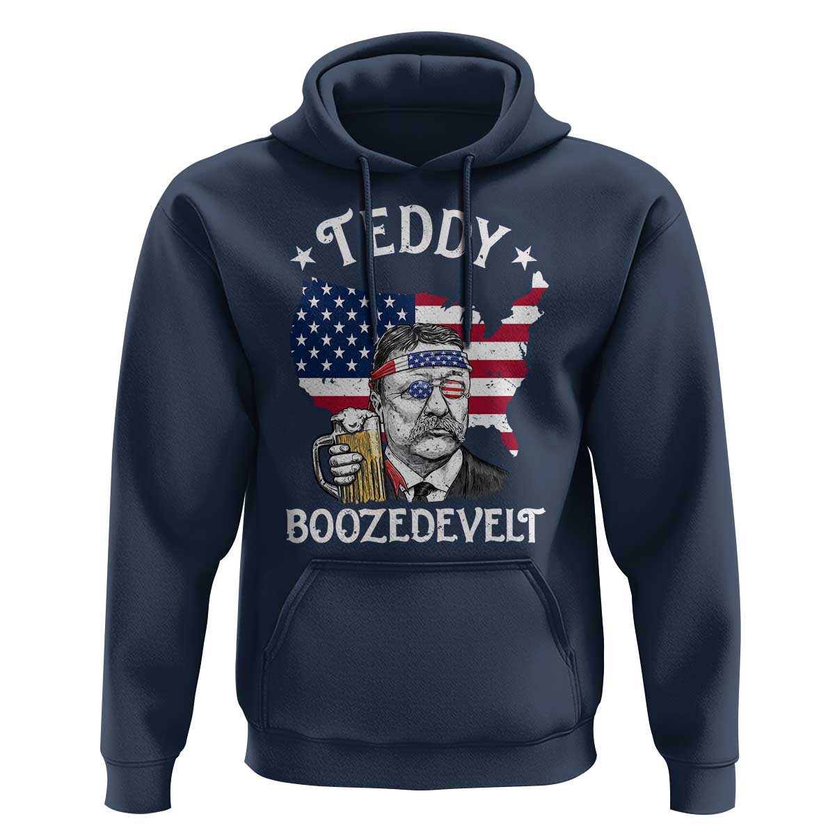 Teddy Boozedevelt Theodore Roosevelt Hoodie 4th Of July American Flag