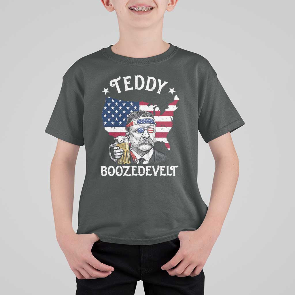 Teddy Boozedevelt Theodore Roosevelt T Shirt For Kid 4th Of July American Flag