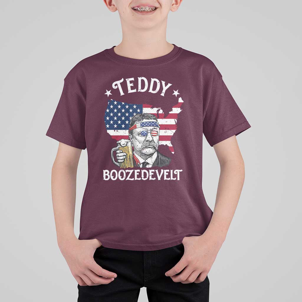 Teddy Boozedevelt Theodore Roosevelt T Shirt For Kid 4th Of July American Flag