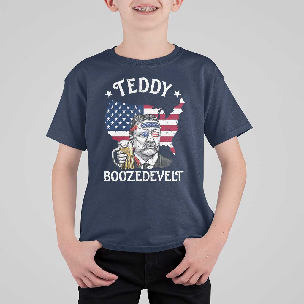 Teddy Boozedevelt Theodore Roosevelt T Shirt For Kid 4th Of July American Flag