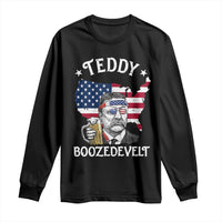 Teddy Boozedevelt Theodore Roosevelt Long Sleeve Shirt 4th Of July American Flag