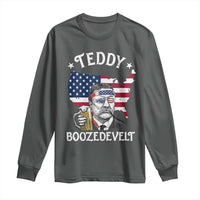 Teddy Boozedevelt Theodore Roosevelt Long Sleeve Shirt 4th Of July American Flag