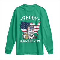 Teddy Boozedevelt Theodore Roosevelt Long Sleeve Shirt 4th Of July American Flag