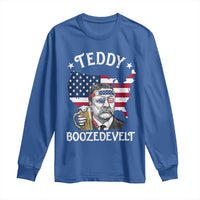 Teddy Boozedevelt Theodore Roosevelt Long Sleeve Shirt 4th Of July American Flag