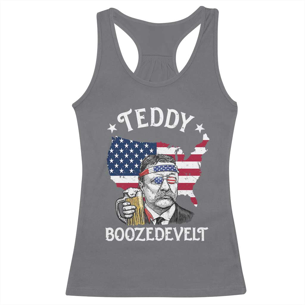 Teddy Boozedevelt Theodore Roosevelt Racerback Tank Top 4th Of July American Flag