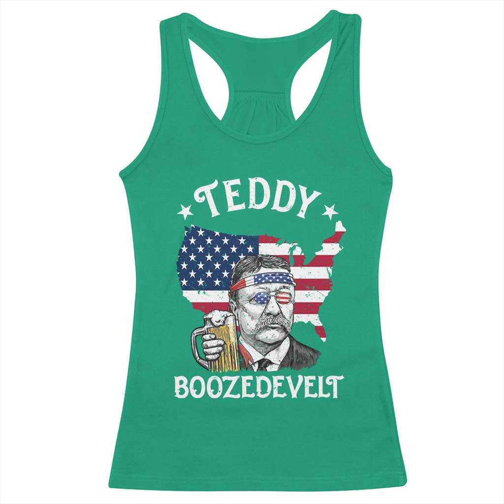 Teddy Boozedevelt Theodore Roosevelt Racerback Tank Top 4th Of July American Flag