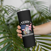 Teddy Boozedevelt Theodore Roosevelt Skinny Tumbler 4th Of July American Flag