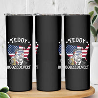 Teddy Boozedevelt Theodore Roosevelt Skinny Tumbler 4th Of July American Flag