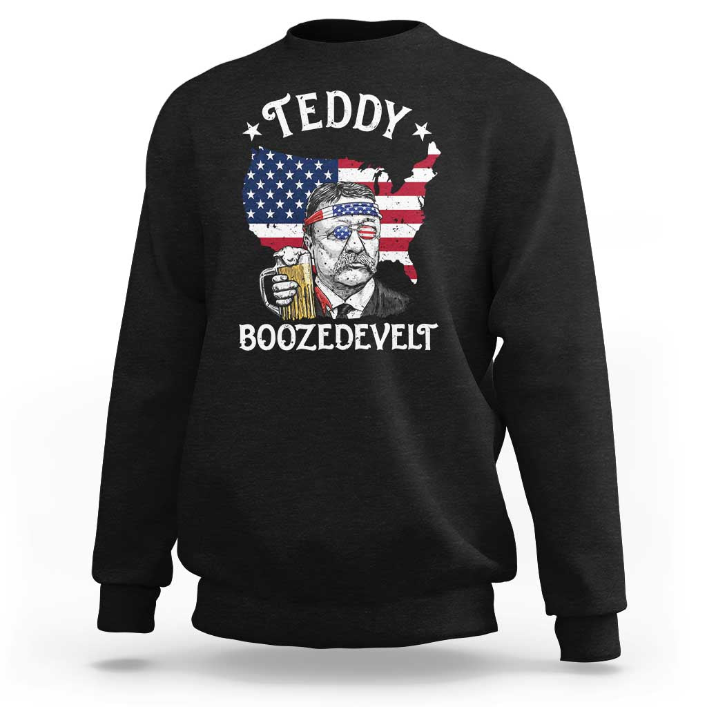 Teddy Boozedevelt Theodore Roosevelt Sweatshirt 4th Of July American Flag