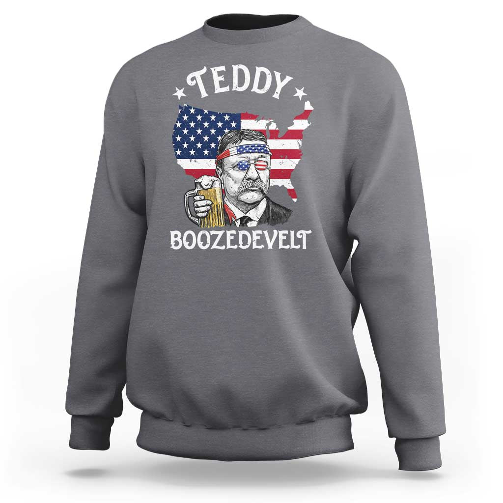 Teddy Boozedevelt Theodore Roosevelt Sweatshirt 4th Of July American Flag