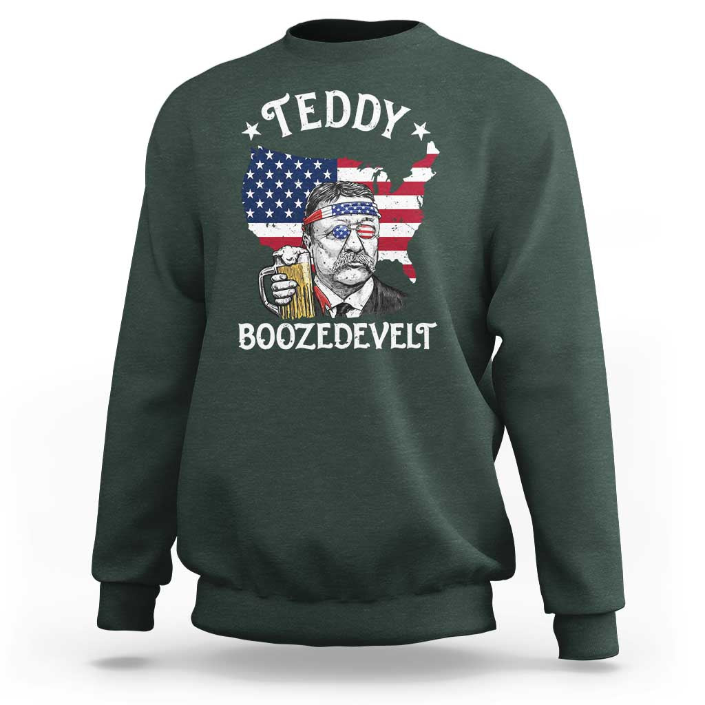 Teddy Boozedevelt Theodore Roosevelt Sweatshirt 4th Of July American Flag