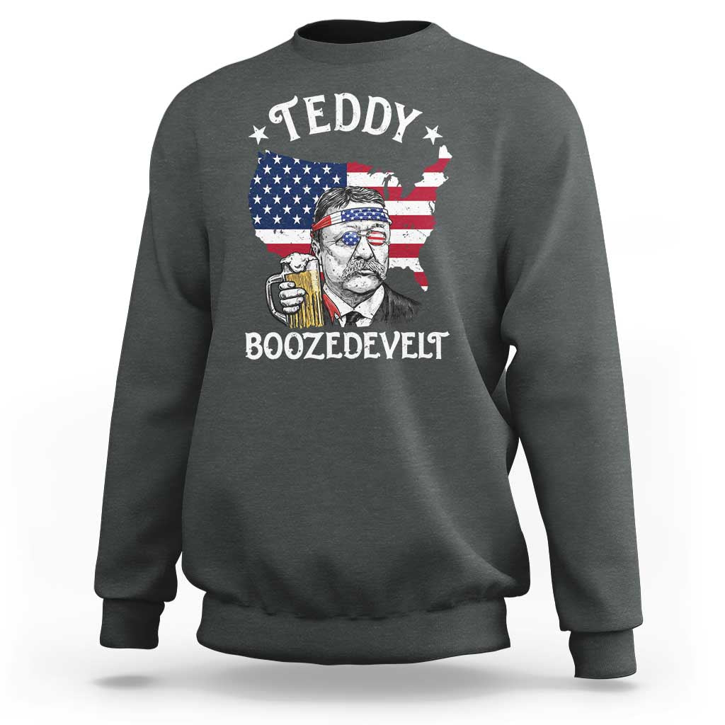 Teddy Boozedevelt Theodore Roosevelt Sweatshirt 4th Of July American Flag