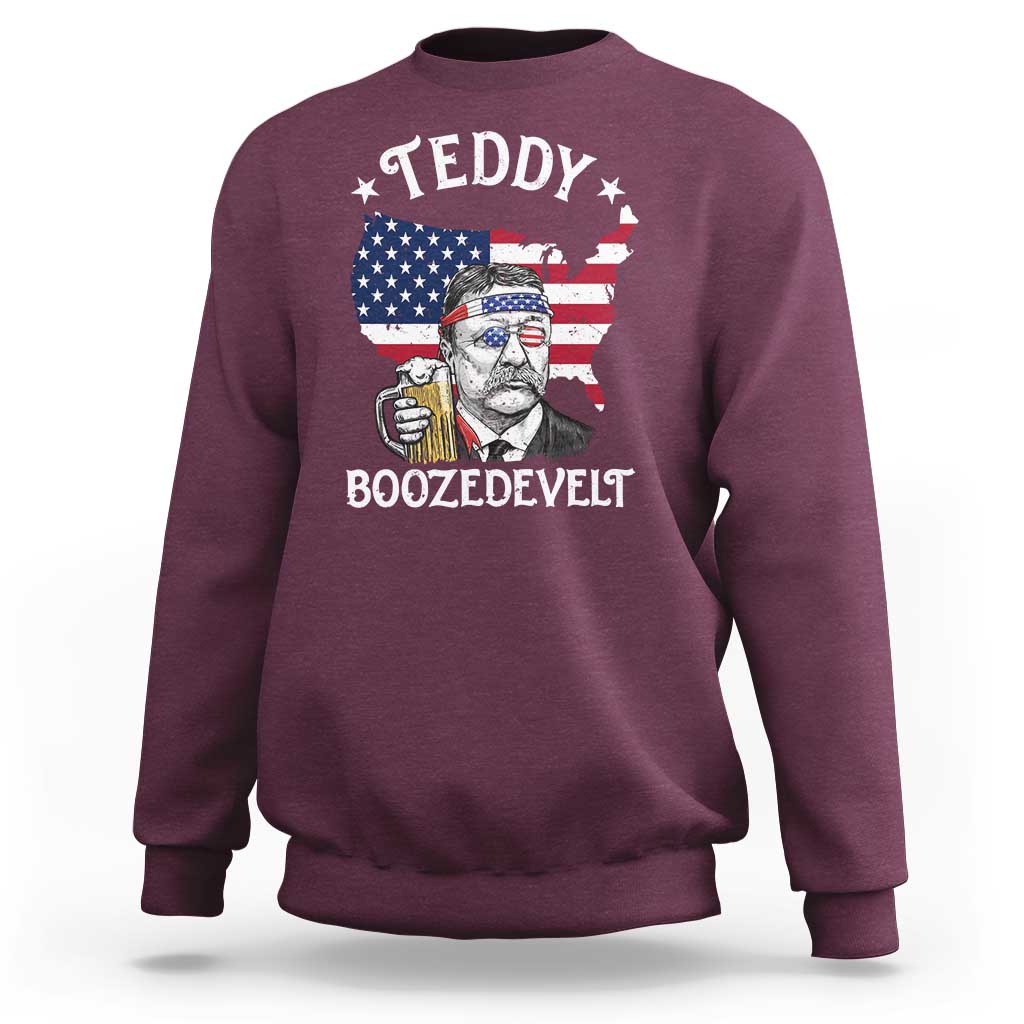 Teddy Boozedevelt Theodore Roosevelt Sweatshirt 4th Of July American Flag
