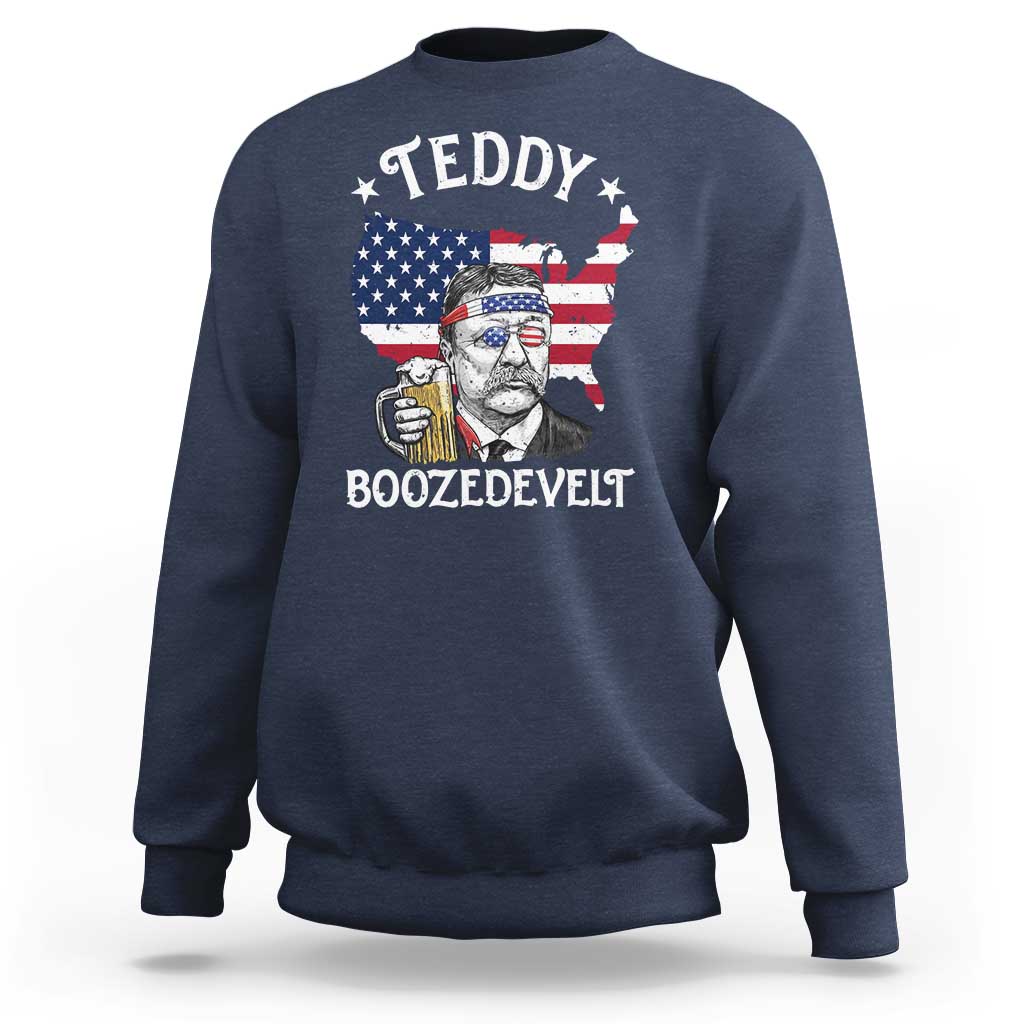Teddy Boozedevelt Theodore Roosevelt Sweatshirt 4th Of July American Flag