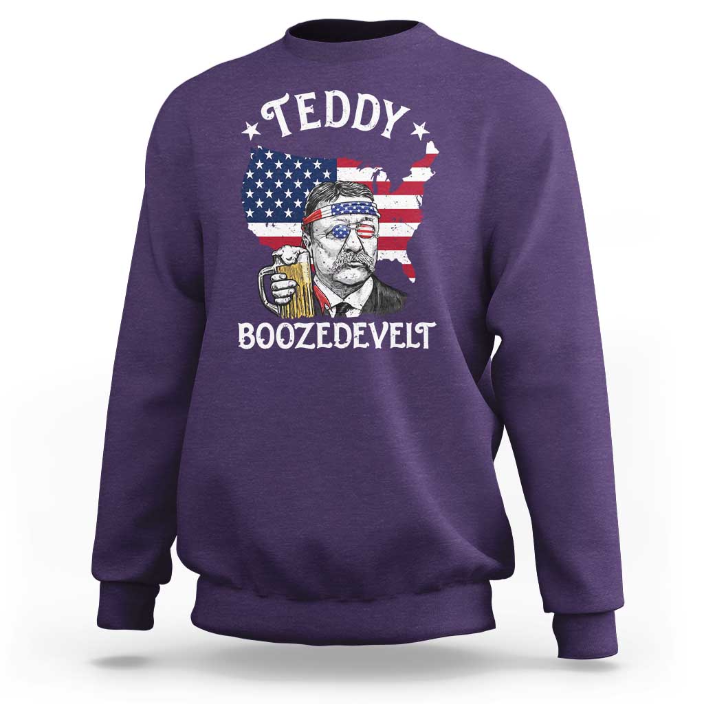 Teddy Boozedevelt Theodore Roosevelt Sweatshirt 4th Of July American Flag