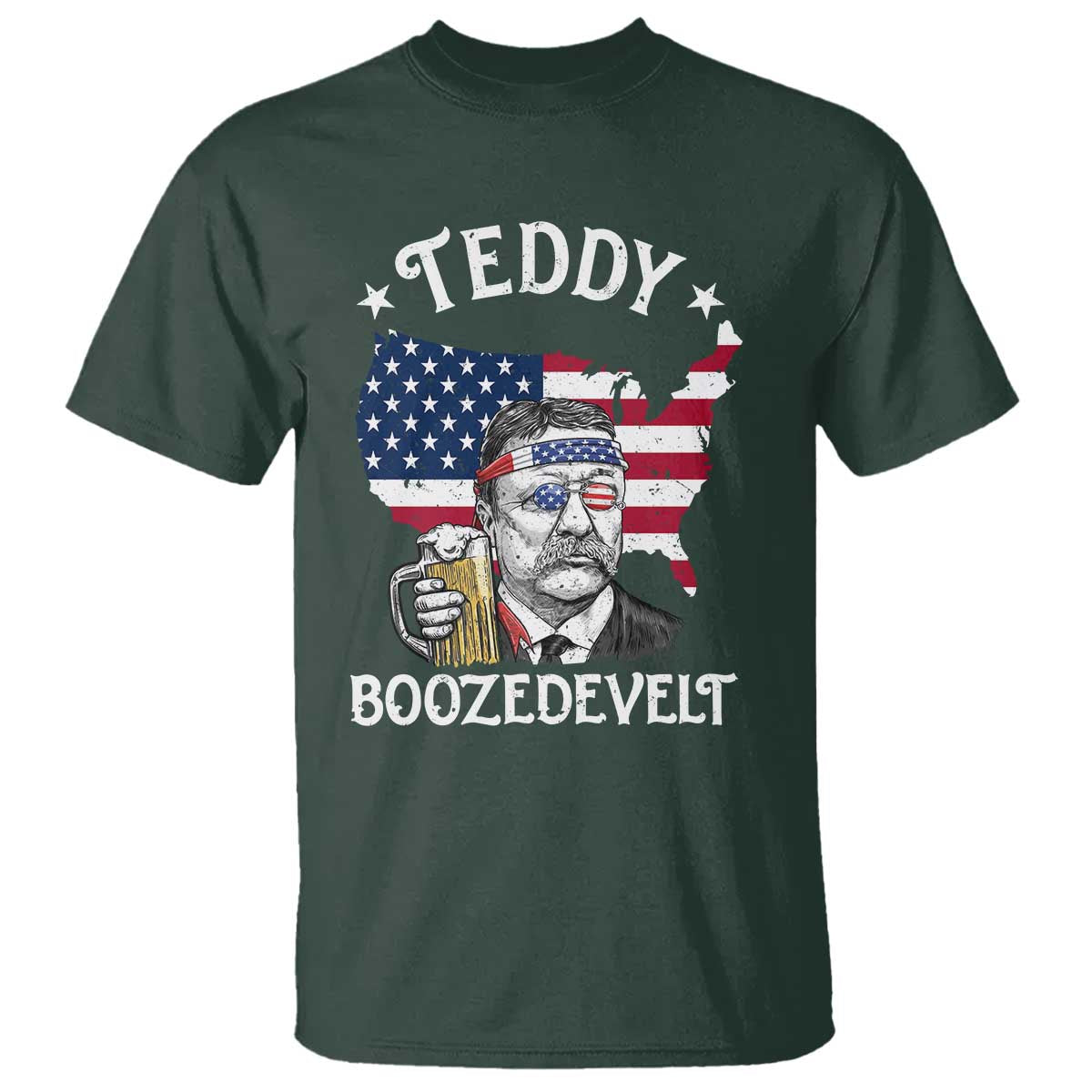 Teddy Boozedevelt Theodore Roosevelt T Shirt 4th Of July American Flag