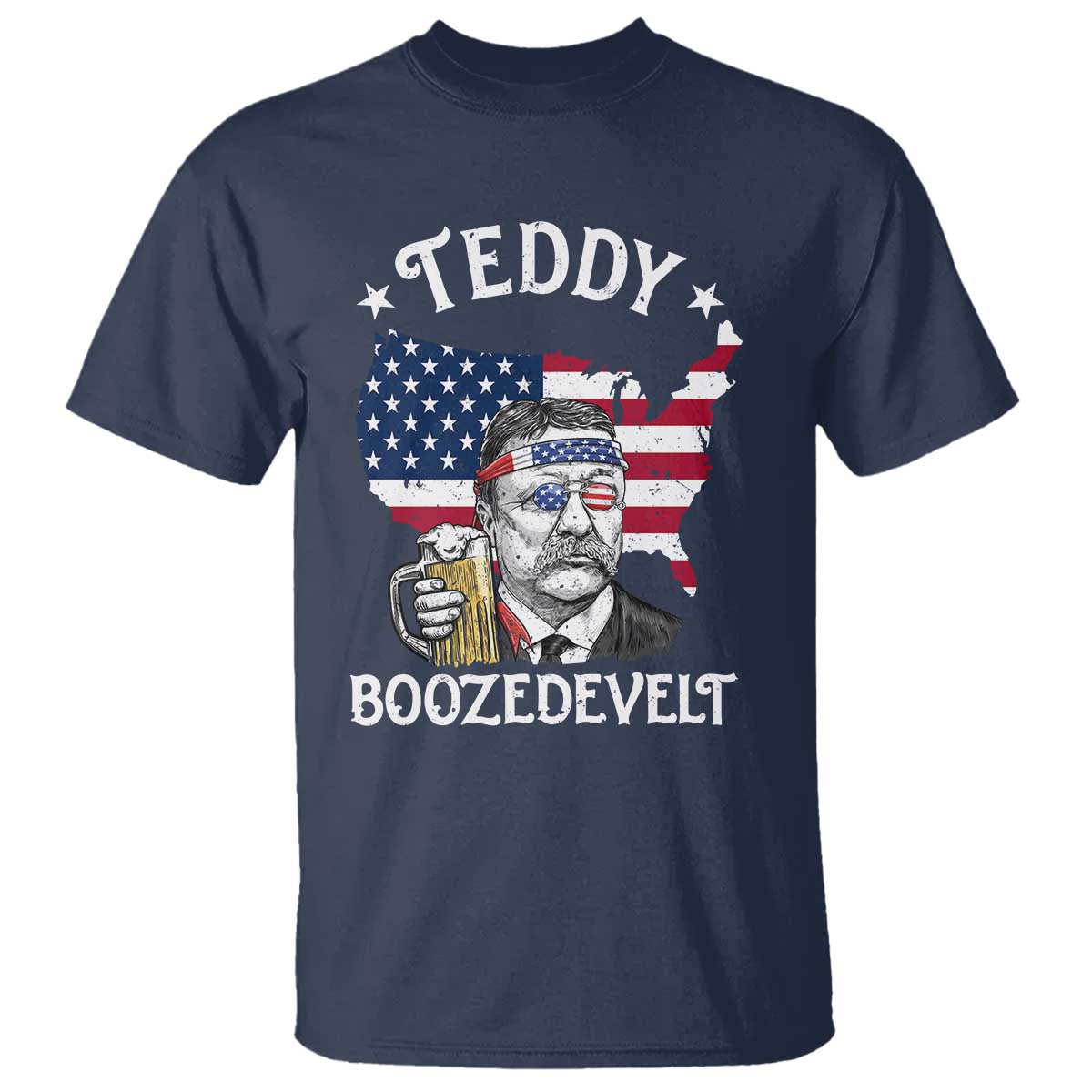 Teddy Boozedevelt Theodore Roosevelt T Shirt 4th Of July American Flag