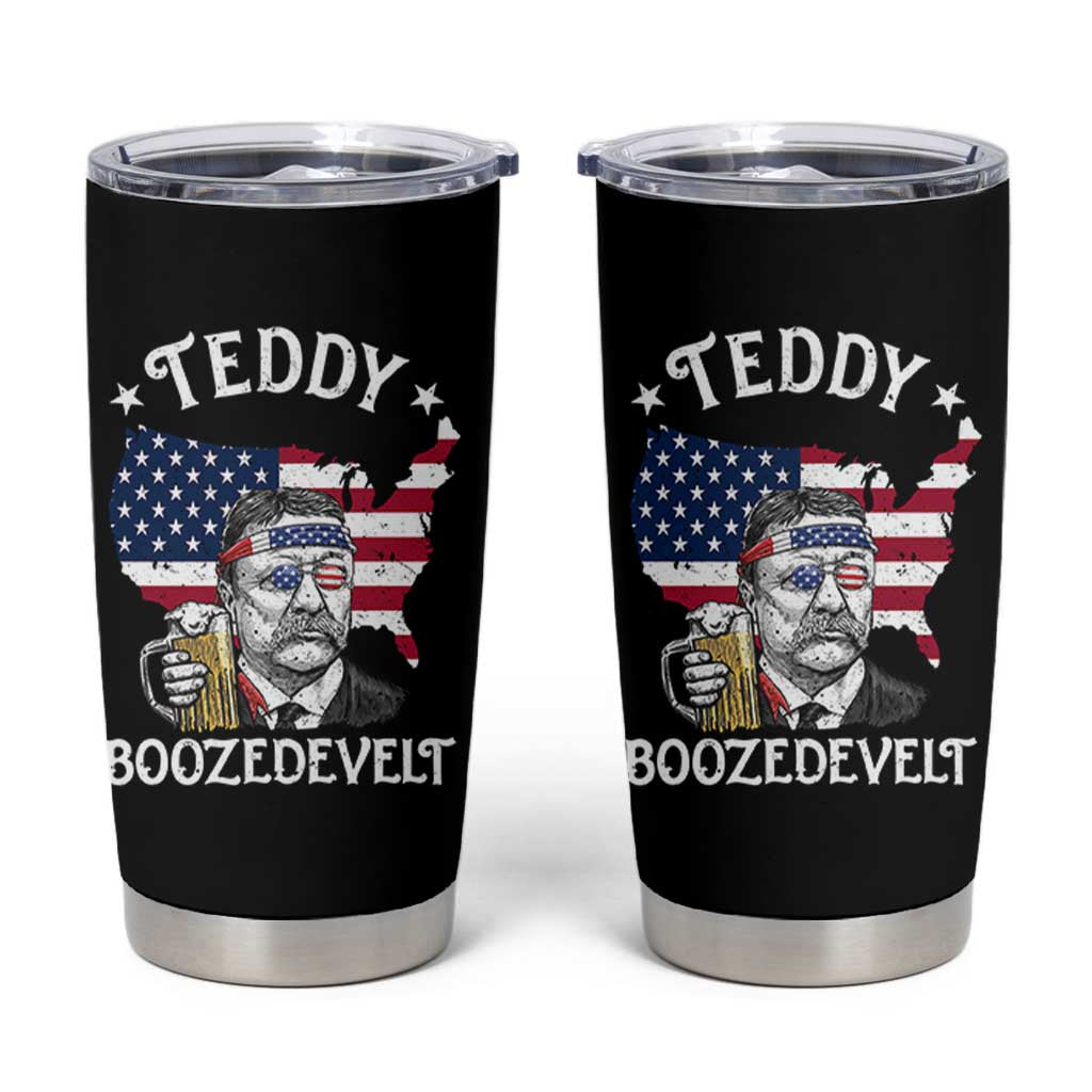 Teddy Boozedevelt Theodore Roosevelt Tumbler Cup 4th Of July American Flag