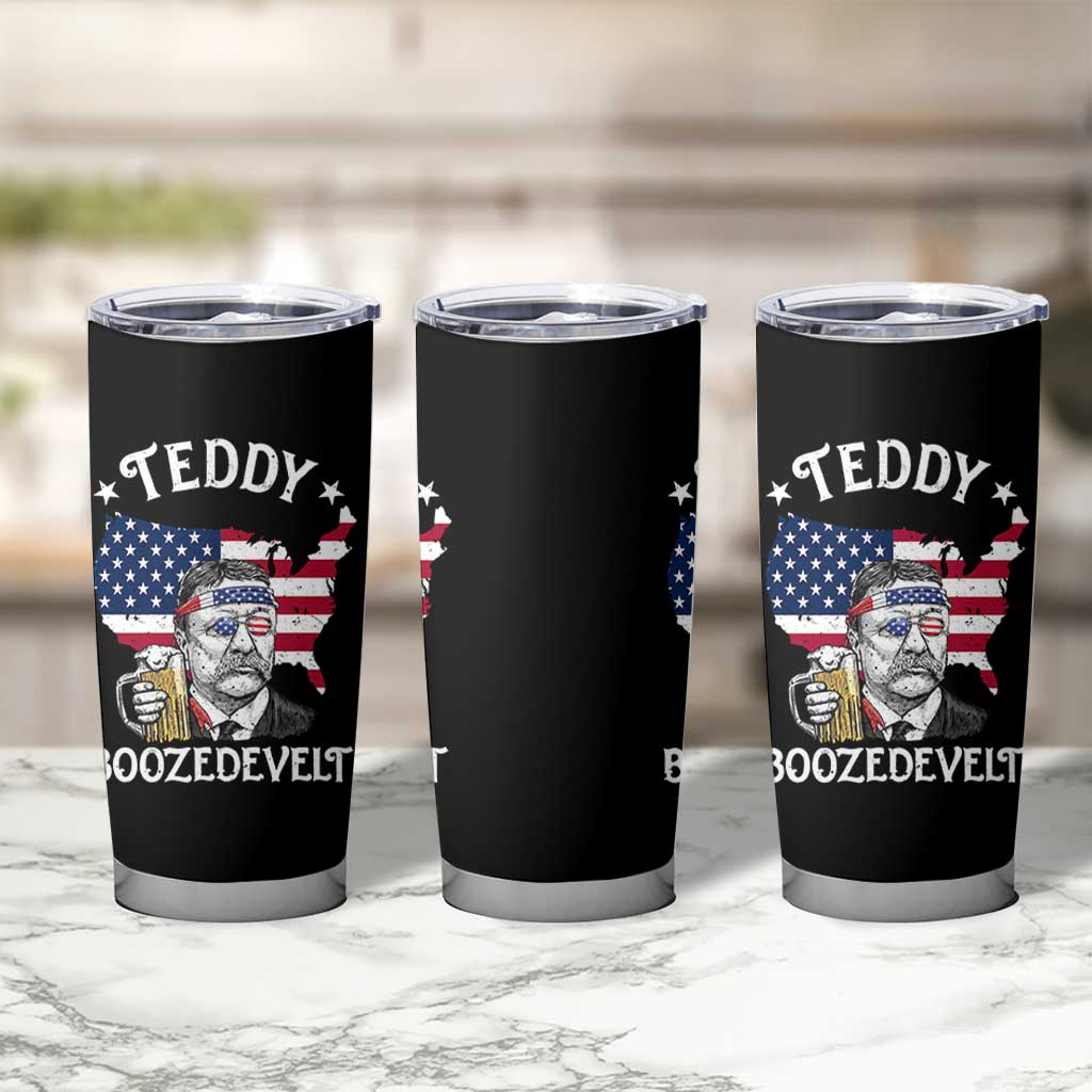Teddy Boozedevelt Theodore Roosevelt Tumbler Cup 4th Of July American Flag