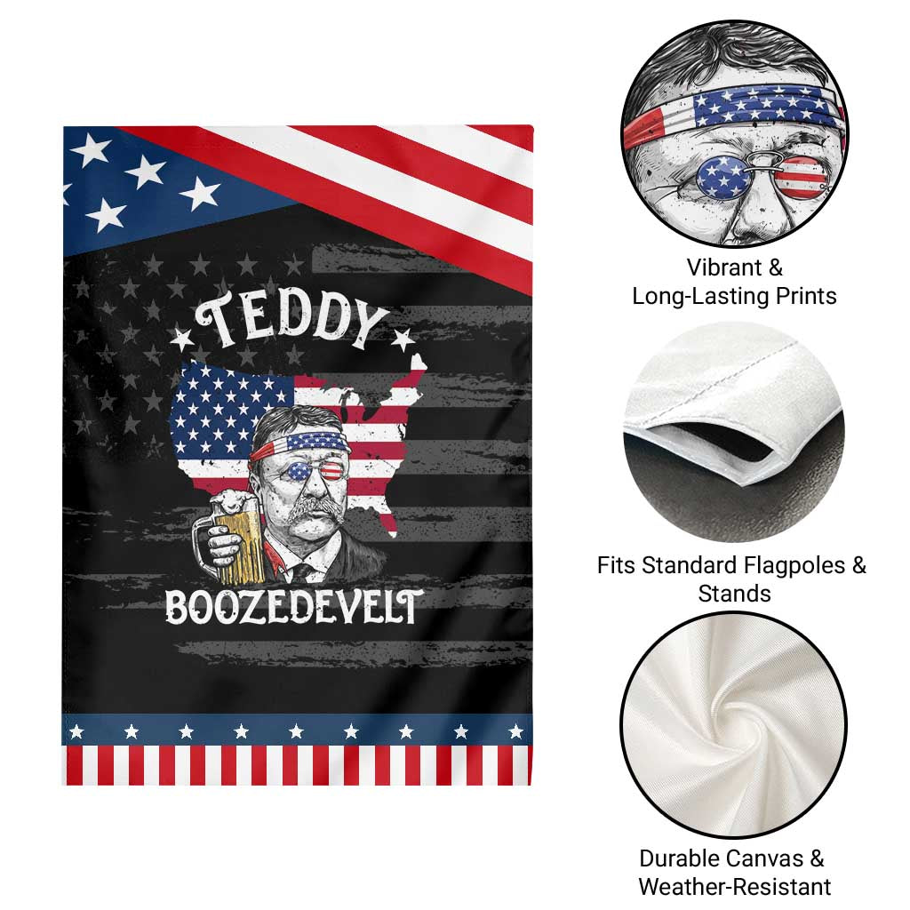 Teddy Boozedevelt Theodore Roosevelt Garden Flag 4th Of July American Flag