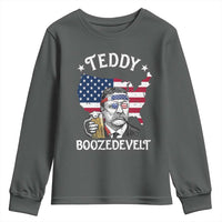 Teddy Boozedevelt Theodore Roosevelt Youth Sweatshirt 4th Of July American Flag