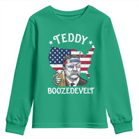 Teddy Boozedevelt Theodore Roosevelt Youth Sweatshirt 4th Of July American Flag